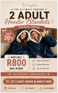 2 Adult Hoodie Blankets Post Description