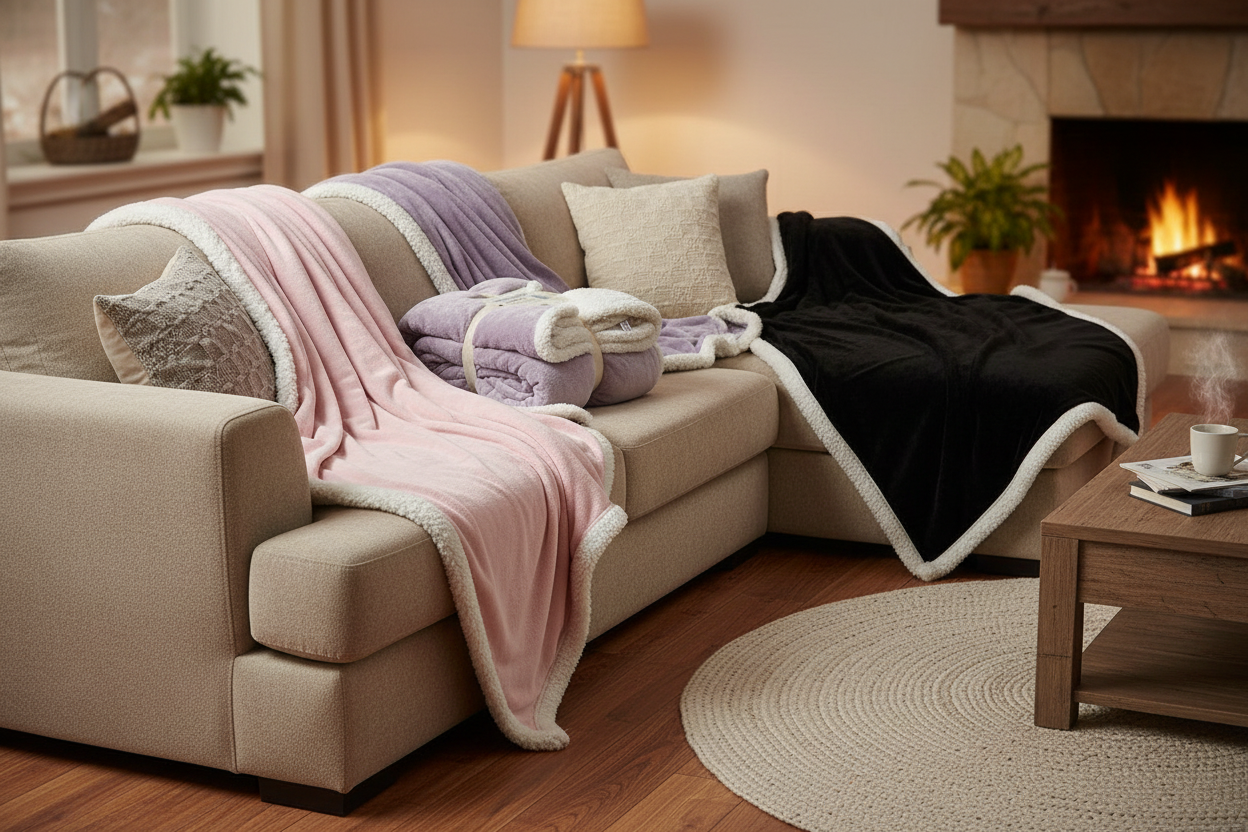 Flannel Sherpa Blanket (200 × 200 cm)